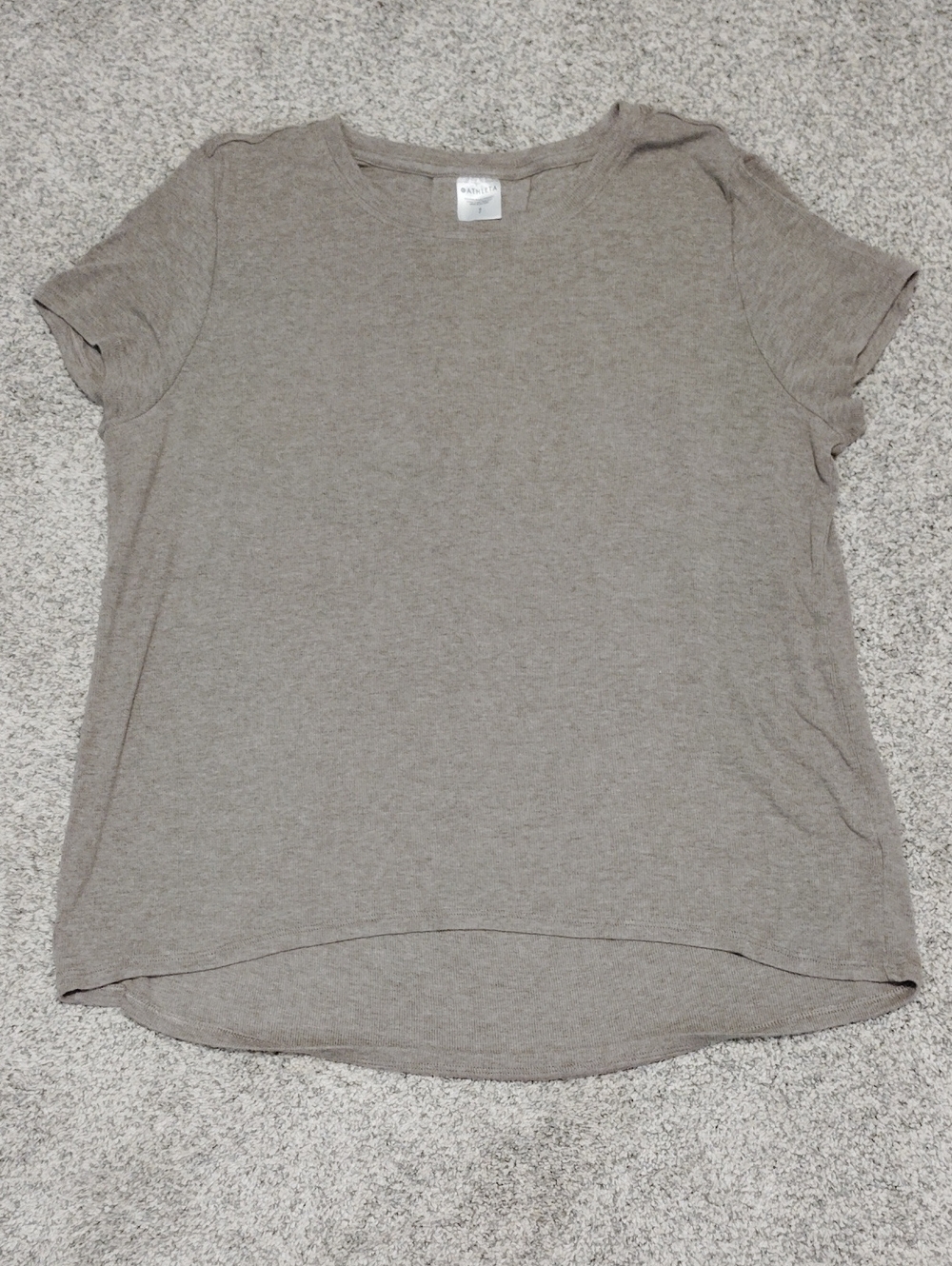 Athleta Taupe Crewneck Short Sleeve Tee
